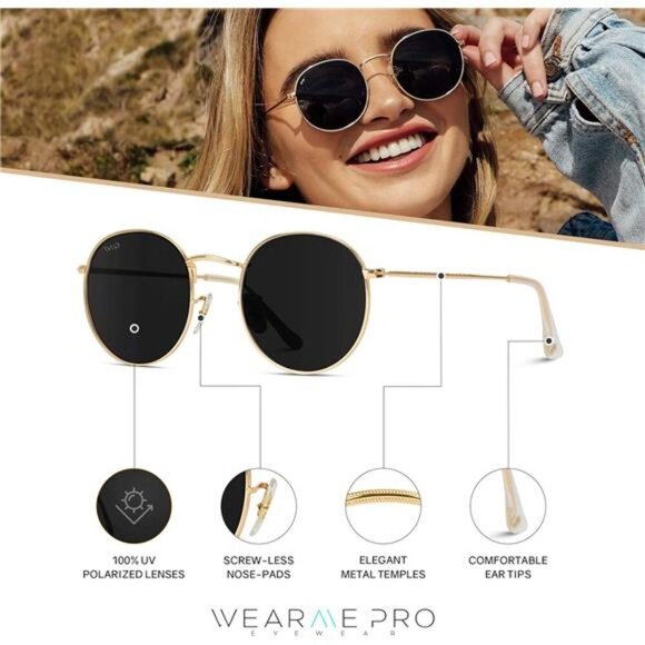 Reflective Lens Round Trendy Sunglasses main image 6
